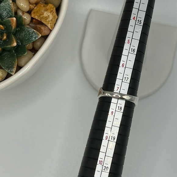 Southwest Sterling Silver Multicolor Inlay Elongated Oval Ring - Picture 6 of 6